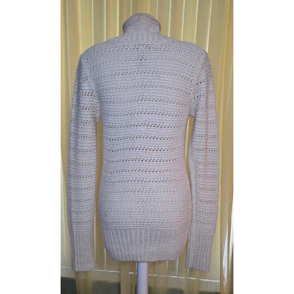 Lucky Brand Womens Sweater Cream Metallic Wool Alpaca Size L - Picture 3 of 5